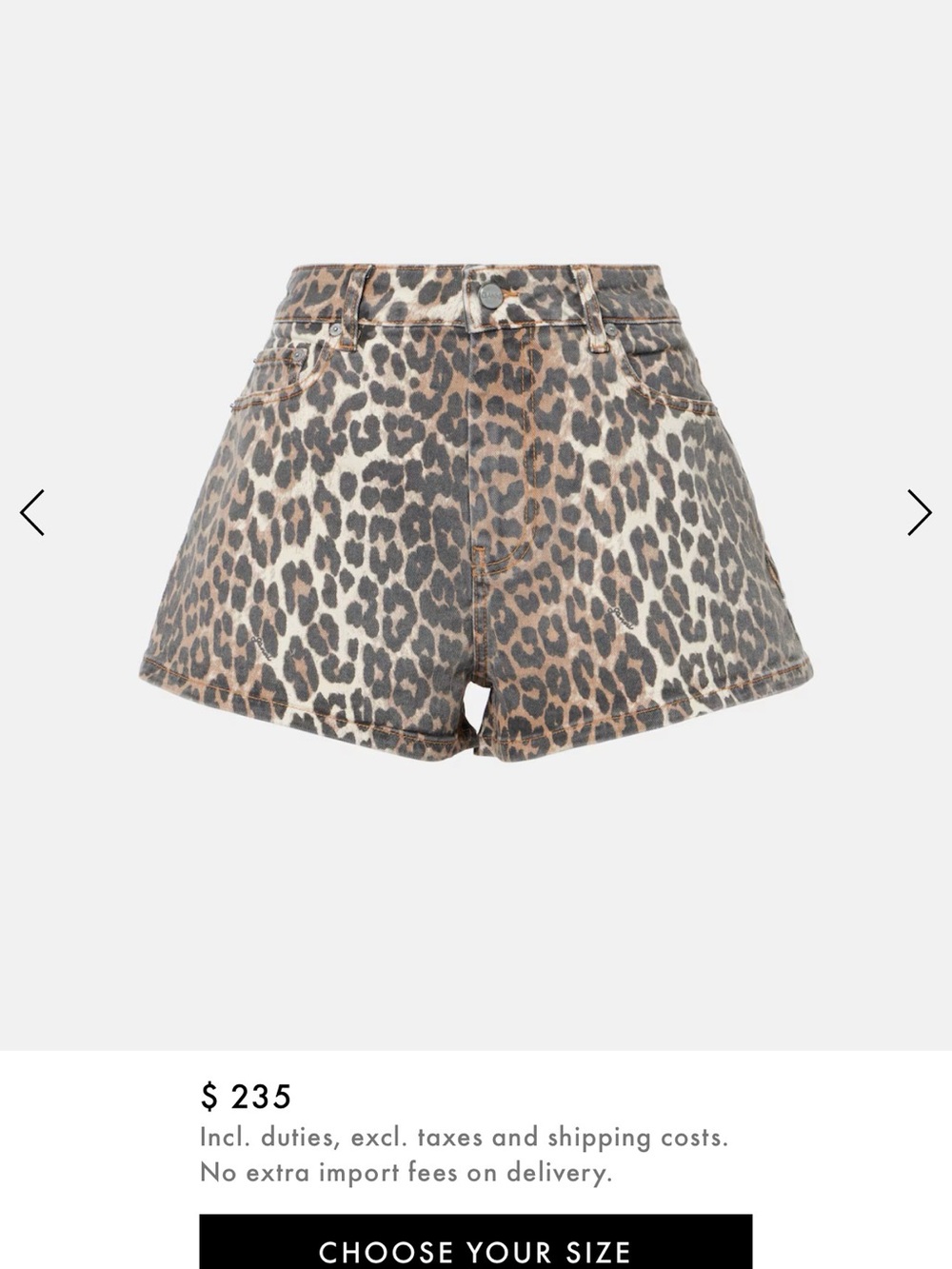 Leopard Print High-Waist Women’s Shorts - Brown/Black - Picture 3 of 6